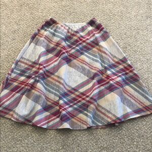 Plaid A-Line Skirt in Red and Blue